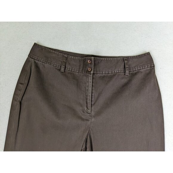 WORTHINGTON - WOMEN'S BROWN FLAT FRONT CROPPED CAPRI KHAKI CHINO PANTS - SIZE 12 - Picture 4 of 9